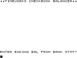 Check book balancer screenshot