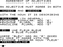 Adjectives screenshot