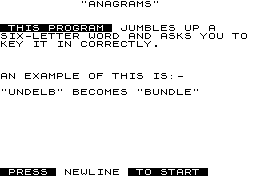 Anagrams screenshot