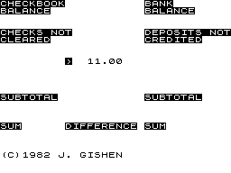 Checkbook Balancer screenshot