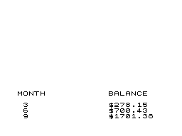 Savings screenshot