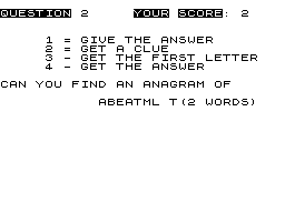 Anagrams screenshot